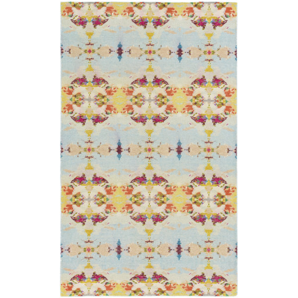 Dash and Albert Rugs Moorehead Handmade HandKnotted Light Blue/Yellow/Red Rug Wayfair